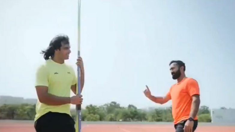 Dinesh Karthik Tries Hand at Javelin Throw As Neeraj Chopra Prepares for Paris Olympic Games 2024, Video Goes Viral