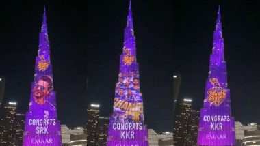 Burj Khalifa Lights Up in Purple Colour After KKR Lift IPL 2024 Title, Video Goes Viral