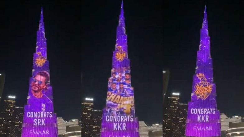 Burj Khalifa Lights Up in Purple Colour After KKR Lift IPL 2024 Title, Video Goes Viral