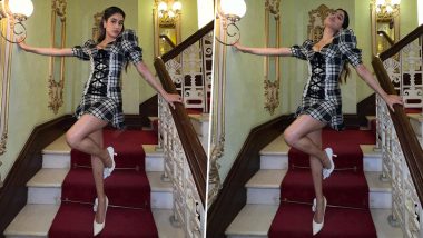 Janhvi Kapoor’s Playful Plaid Lace-Up Mini Dress Oozes Irresistible Charm and Trendy Vibes (View Pics)