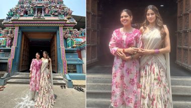 Janhvi Kapoor Visits Muppathamman Temple, 'Mumma' Sridevi's Most Favourite Place in Chennai (View Pics)