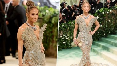MET Gala 2024: Jennifer Lopez Shines Bright, Looks Resplendent in a Schiaparelli Butterfly Gown As Esteemed Co-Chair of the Night! (View Pics)
