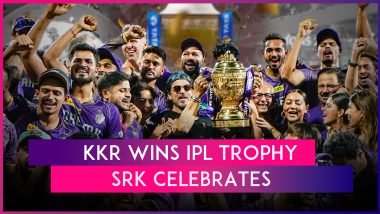 KKR IPL Win: Shah Rukh Khan Lifts Trophy With Wife Gauri Khan, Shares Warm Hug With Kids- Suhana, AbRam & Aryan