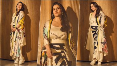 How To Wear Sneakers to a Party? Kajol Shows the Right Way To Pair Up White Sneakers With Printed Co-Ord Set (View Pics)