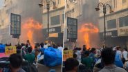 Delhi Fire Video: Massive Blaze Erupts at Clothing Showroom in Karol Bagh, Viral Clip Shows Black Smoke Covering Skies