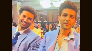 Kartik Aaryan–Aditya Roy Kapur Pose Together and Win Hearts With Their Charming Looks at an Event (View Viral Pic)