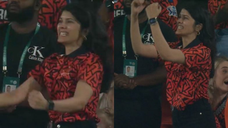 Kavya Maran Jumps in Joy As Sunrisers Hyderabad Beat Rajasthan Royals by 1 Run in IPL 2024 (Watch Video)