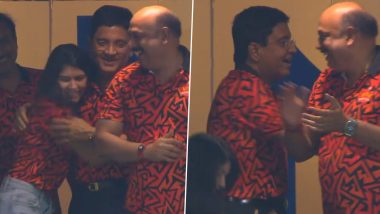 Elated Kavya Maran Hugs Her Father As Sunrisers Hyderabad Enter IPL 2024 Final With Victory Over Rajasthan Royals (Watch Video)