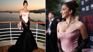 Kiara Advani at Cannes 2024: Don 3 Actress Exudes Glam in Off-Shoulder Pink and Black Gown With Dramatic Bow at the Red Sea Film Foundation’s Women in Cinema Gala Dinner (View Pics)