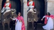 King&rsquo;s Guard Horse Strikes Indian Woman Posing for a Photo Next to It in London (Watch Video)