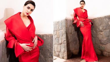 Kriti Sanon Has All Eyes on Her in a Ravishing Red Skirt and Top Combo, Actress Raises the Bar With Her Bold Look (View Pics)