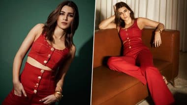 Kriti Sanon Is a Glam Goddess in a Fabulous All-Red Look for an Exclusive Photoshoot, Nails the Everyday Effortless Style With Ease (View Pics)