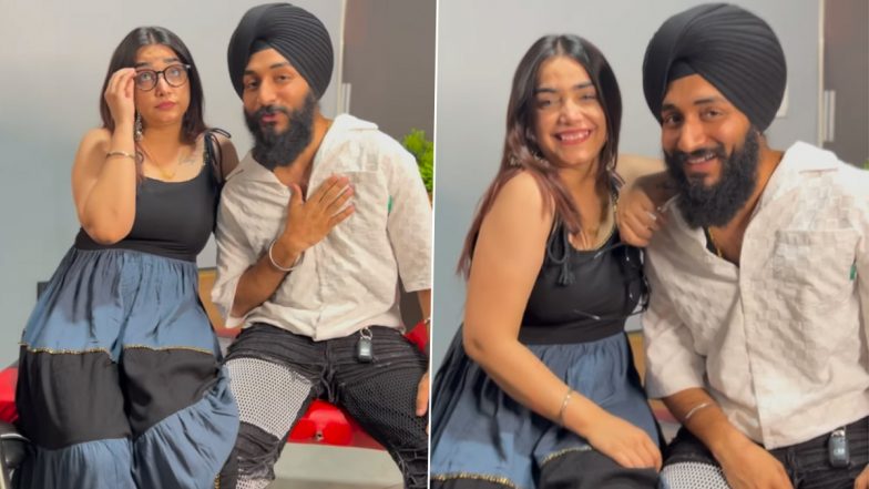 Kulhad Pizza Couple in News Again! Sehaj Arora and Wife Gurpreet, Previously in Spotlight Due to 'Leaked MMS,' Romance and Lip-Sync to Hindi Song in Latest Viral Video (Watch)