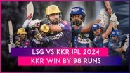 LSG vs KKR IPL 2024 Stat Highlights: Sunil Narine's All-Round Performance Leads Kolkata Knight Riders To Massive 98-Run Victory
