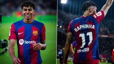 Barcelona 2–0 Real Sociedad, La Liga 2023–24: Lamine Yamal and Raphinha Score As Blaugrana Maintain a Clean Sheet Over White and Blue