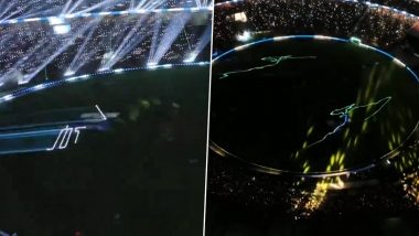 Sparkling Light Show Enthralls Crowd at Ahmedabad’s Narendra Modi Stadium During GT vs CSK IPL 2024 Match (Watch Video)