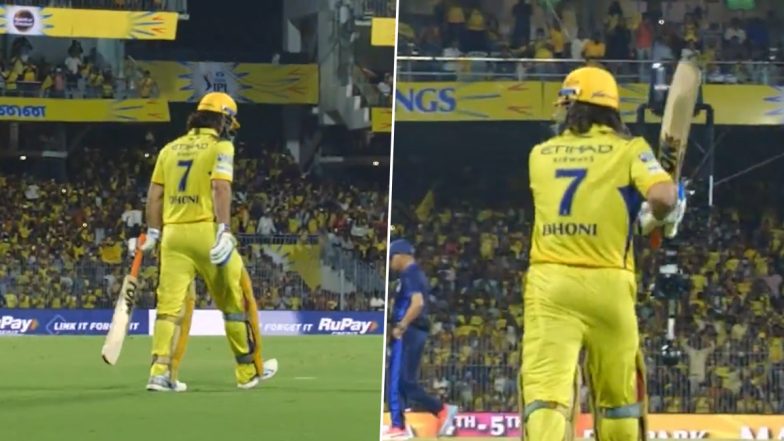 Chennai Crowd Erupts into Loud Cheers as MS Dhoni Walks Out to Bat During CSK vs PBKS IPL 2024 Match (Watch Video)