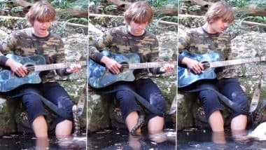 Video of Australian Man’s Cool and Calm Guitar Playing, During Encounter With a River Snake Goes Viral (Watch)