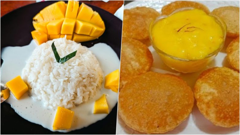 National Mango Month 2024 Dishes: Mango Sticky Rice, Mango Chutney, Aamras Puri – 5 Delicious Recipes To Prepare and Enjoy at Home