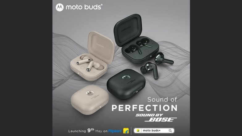 Moto Buds, Moto Buds+ Launch Confirmed on May 9, Motorola Reveals Design and Key Specifications of Its New TWS Earbuds; Check Expected Price