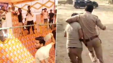 Swami Prasad Maurya Shoeing Incident: Man Hurls Shoe at Rashtriya Shoshit Samaaj Party President in Agra, Arrested (Watch Video)