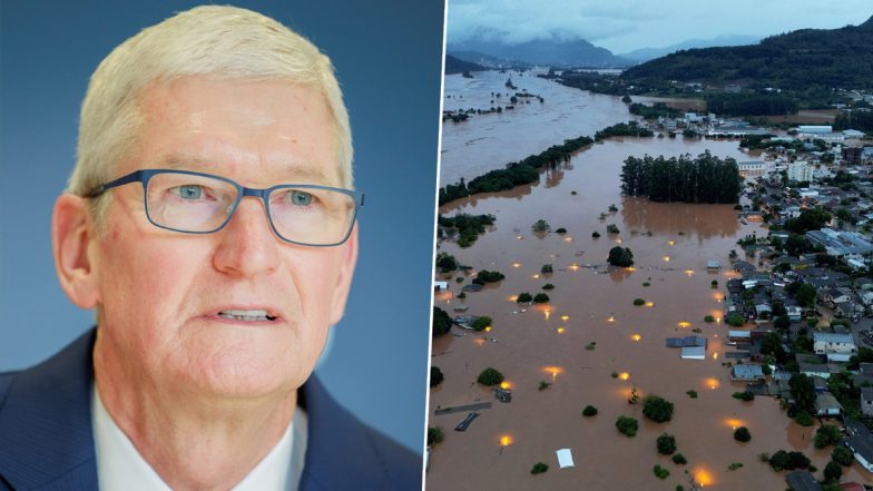 Brazil Floods: Apple CEO Tim Cook Announces That Company Will Donate to Relief Efforts on Ground, Says His Heart Goes Out to Affected People by 2024 Rio Grande Do Sul Floods