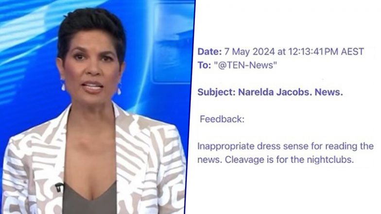 Narelda Jacobs' 'Cleavage-Baring' Outfit Controversy: Australian News Anchor Shamed in Group Email Over Newsreading Attire, Claps Back at Troll With a Firm Response, Condemns Body Shaming