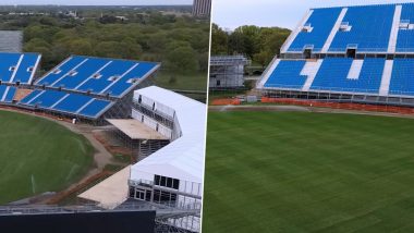 India vs Pakistan ICC T20 World Cup 2024: YouTuber Gives Tour of Nassau County International Cricket Stadium Pitch in New York Ahead of Big-Ticket IND vs PAK Clash