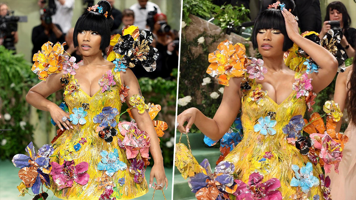 Agency News | Met Gala 2024: Nicki Minaj Blooms in 3D Floral Minidress ...