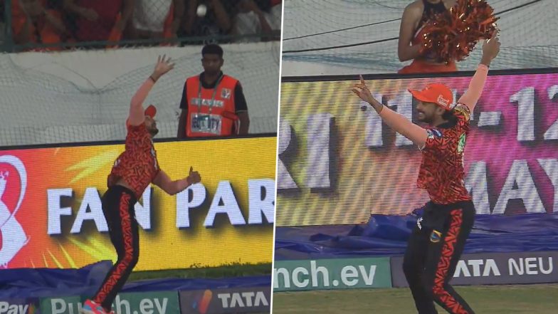 Nitish Kumar Reddy Grabs Brilliant Juggling Catch Near Boundary Line to Dismiss Quinton de Kock During SRH vs LSG IPL 2024 Match (Watch Video)