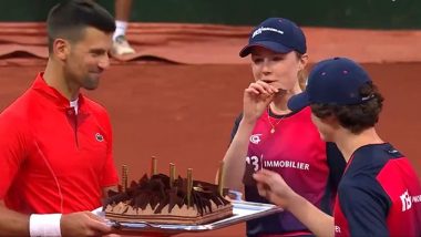 Novak Djokovic Shares His Birthday Cake With Support Staff After Straight Sets Win Over Yannick Hanfmann at Geneva Open 2024 (Watch Video)