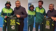 Babar Azam, Shaheen Afridi Receive Special Jerseys From PCB Chairman Mohsin Naqvi for Their Recent Achievements in IRE vs PAK T20I 2024 Series (View Pics)