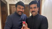 Chiranjeevi Honoured With Padma Vibhushan; Ram Charan Poses With His Father and Celebrates the Priceless Moment (View Pics)