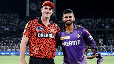 SRH 90/8 in 14.1 Overs | KKR vs SRH Live Score Updates of IPL 2024 Final: Harshit Rana Accounts for Heinrich Klaasen, Kolkata Knight Riders Continue Dominant Show