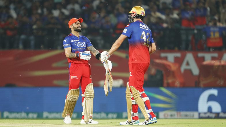 PBKS Out of IPL 2024 Playoffs Race As RCB Beat Them by 60 Runs; Virat Kohli's Power-Packed Knock Keeps Royal Challengers Bengaluru Alive