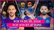 RCB vs DC IPL 2024 Stat Highlights: Cameron Green's All-Round Performance Power Royal Challengers Bengaluru To Dominant Victory