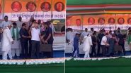 Bihar: Stage Nearly Collapses During Rahul Gandhi, Tejashwi Yadav's Election Rally in Pataliputra; Video Surfaces