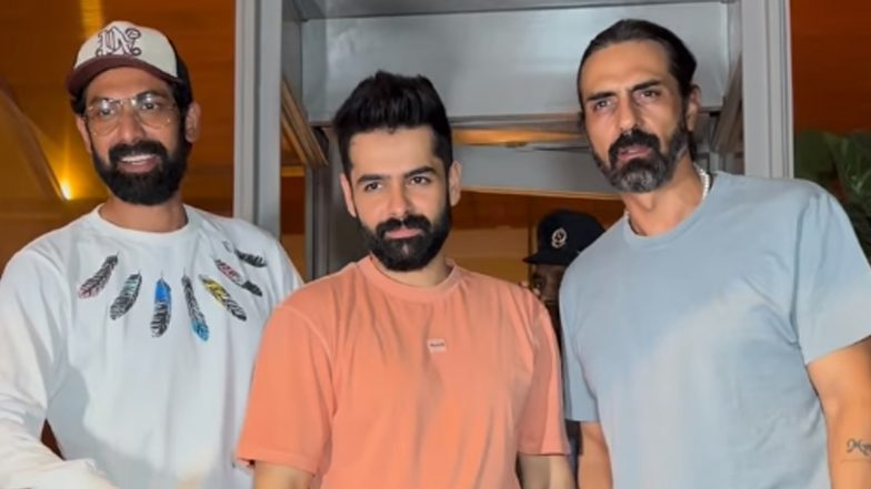 Ram Pothineni Spotted in Mumbai With Rana Daggubati and Arjun Rampal; Are They Teaming Up for a Project? (Watch Video)