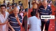 Video of Ranbir Kapoor Seeking Prem Chopra&rsquo;s Blessing by Touching His Feet During Voting at a Mumbai Polling Booth Wins Over the Internet &ndash; WATCH