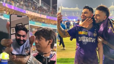 Rinku Singh, Nitish Rana Talk to Rishabh Pant over Video Call After Kolkata Knight Riders IPL 2024 Title Win (Watch Video)