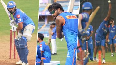 Rohit Sharma, Hardik Pandya, Jasprit Bumrah and Other Mumbai Indians Players Sweat It Out in Training Session Ahead of MI vs KKR IPL 2024 Clash (Watch Video)