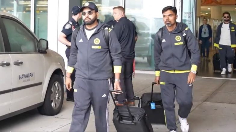 Rohit Sharma, Jasprit Bumrah, Ravindra Jadeja, and Other Indian Cricket Team Players Arrive in New York for ICC Men’s T20 World Cup 2024 (Watch Video)