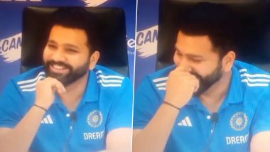 Rohit Sharma Smiles When Asked About Virat Kohli’s Strike Rate During Press Conference After India’s Squad Selection for ICC T20 World Cup 2024 (Watch Video)