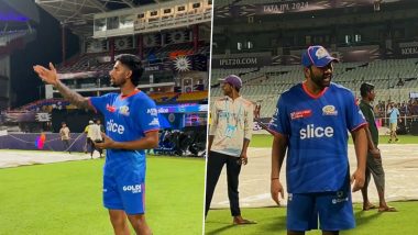 Rohit Sharma Asks Tilak Varma ‘Garden Mein Aaya Hai Kya?’, Duo Engage in Fun Chat Ahead of KKR vs MI IPL 2024 Match at Eden Gardens (Watch Video)
