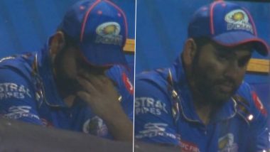 Rohit Sharma’s Dejected Reaction in Dressing Room Goes Viral After His Dismissal for Just Four Runs During MI vs SRH IPL 2024 Match (Watch Video)