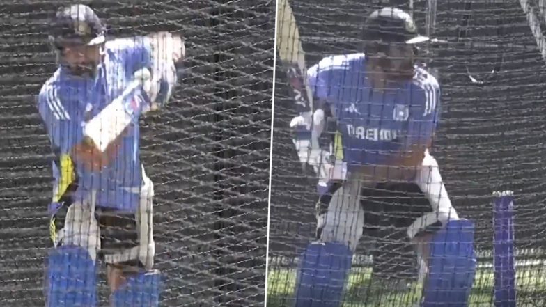 Rohit Sharma Sweats It Out in the Nets, India Captain Perfects His Shots Ahead of ICC T20 World Cup 2024 (Watch Video)