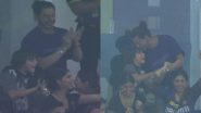 Shah Rukh Khan Enjoys KKR vs SRH IPL 2024 Qualifier 1 Match at Narendra Modi Stadium With Son AbRam and Daughter Suhana, Video Goes Viral