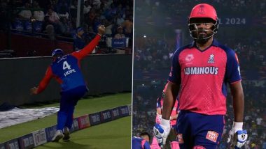 Was Sanju Samson Not Out? Fans Feel So As Third Umpire’s Decision on Rajasthan Royals Captain’s Dismissal Triggers Controversy During DC vs RR IPL 2024 Match (Watch Video)