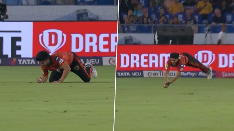 Sanvir Singh Takes Sensational Diving Catch to Dismiss Marcus Stoinis During SRH vs LSG IPL 2024 Match (Watch Video)