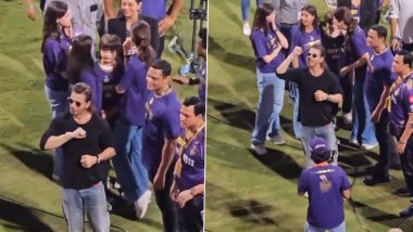 Shah Rukh Khan Chants ‘CSK, CSK’ With Chennai Super Kings Fans at MA Chidambaram Stadium After KKR vs SRH IPL 2024 Final, Video Goes Viral